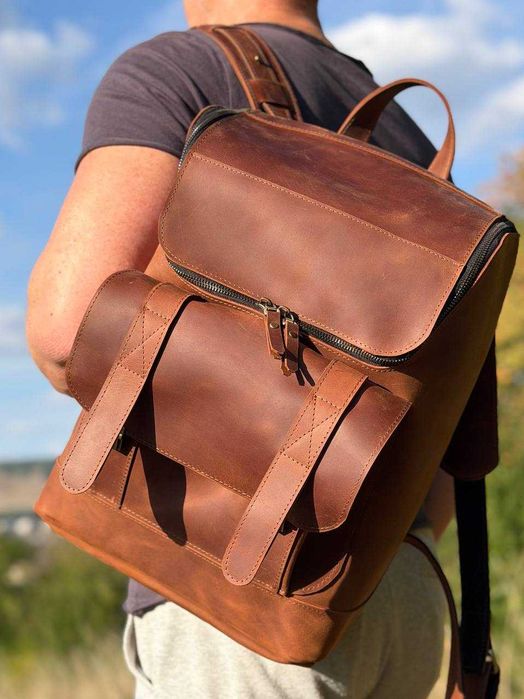 Rucsac din piele naturală. Rucsac pentru laptop. Leather Laptop backpack