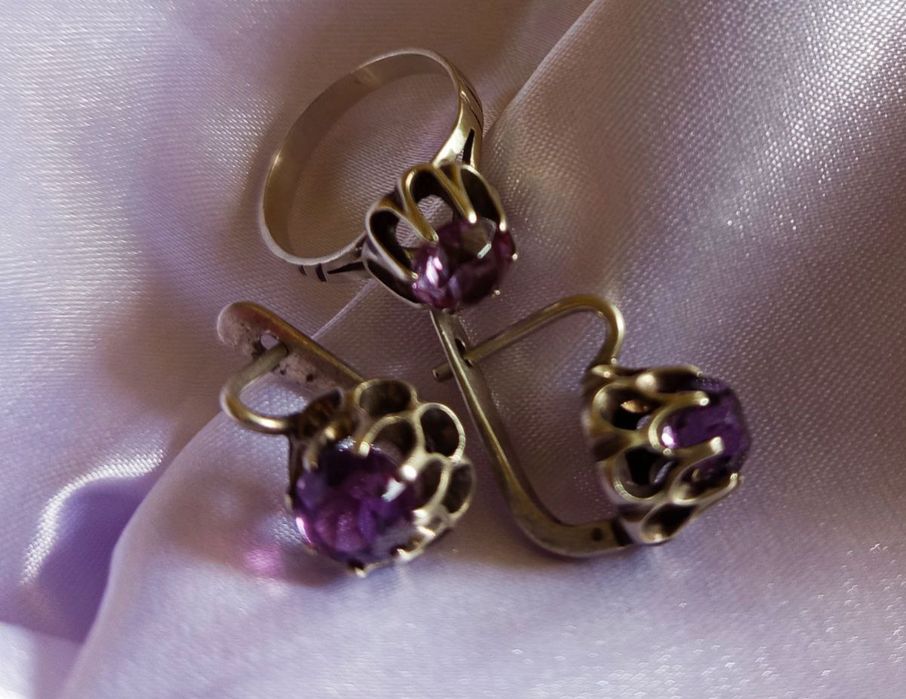 Винтажные серьги, серебро 875,916  пробы