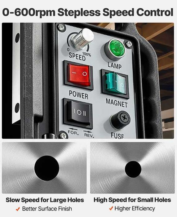 Masina de gaurit cu talpa magnetica 1500 W Turatie Variabila 60 mm