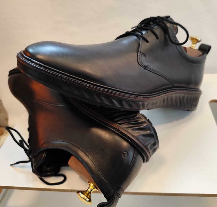 Pantofi derby 43 43.5 premium ECCO piele naturala moale negru