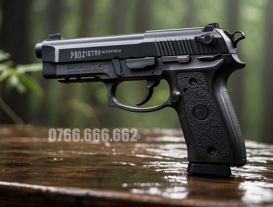 Pistol PUTERNIC 5J Airsoft + incarcator, Gaz+CO2 Cu Aer Comprimat NOU!
