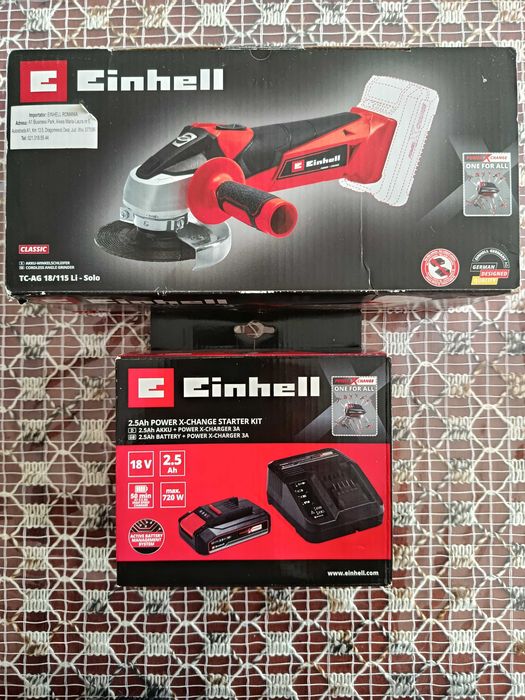 POLIZOR UNGHIULAR FARA FIR: Einhell TC-AG 18/115 Li-Solo - nou