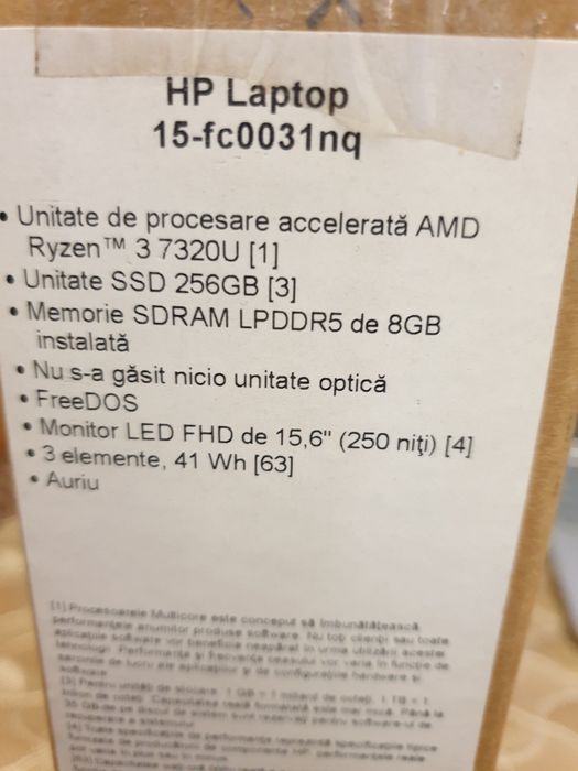 Vând laptop Hp nefolosit cu windows 11 pro 22H5 instalat