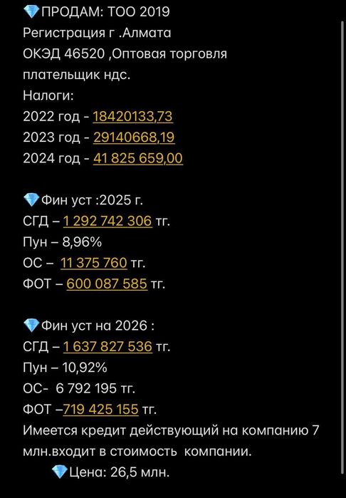 Продам Тоо Астана