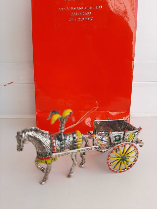 Сувенир от Палермо Сицилия сребърна сицилианска карета VASILE Palermo