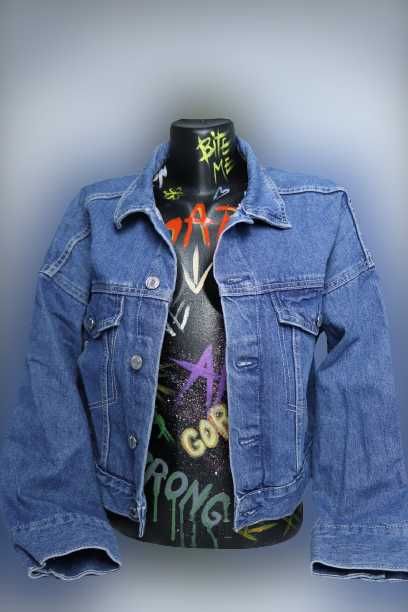 Geaca denim pictata manual