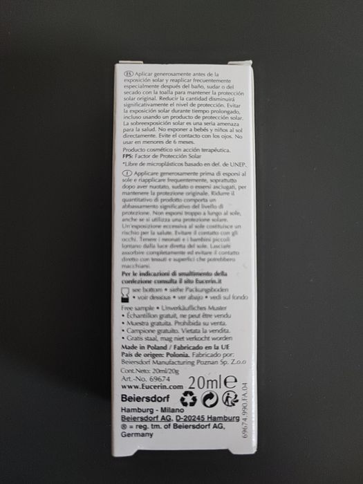 Eucerin oil control crema de soare de față 20 mL