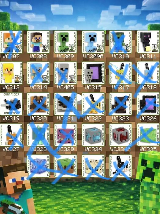 Продам фигурки Minecraft из Kinder Joy