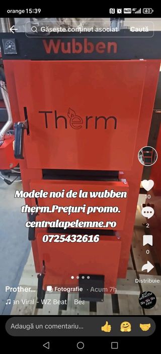 Centrala lemne Wubben otel 6 mm model nou