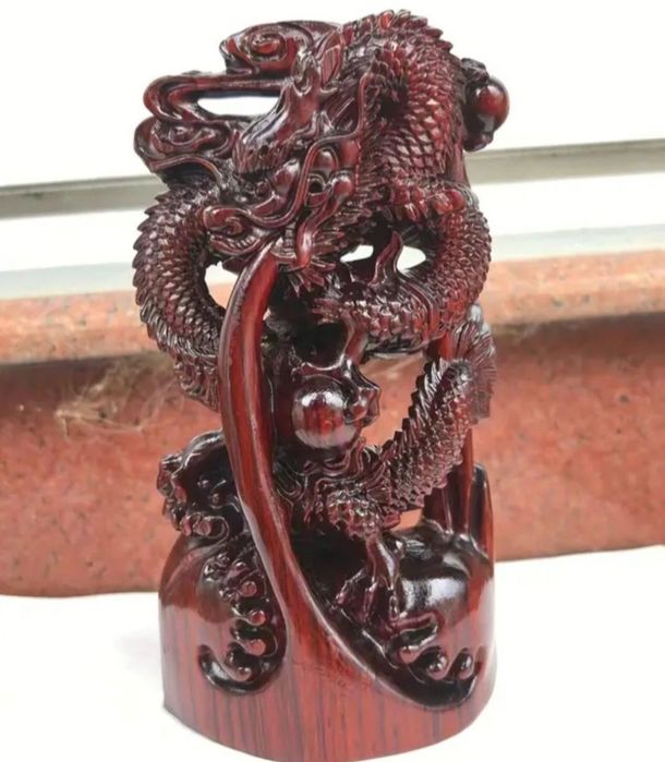 Statuieta dragon in lemn de trandafir