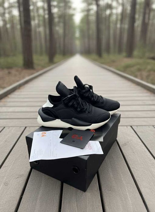 Adidasi Y3 Kaiwa Negru - Alb - Full Box - PREMIUM