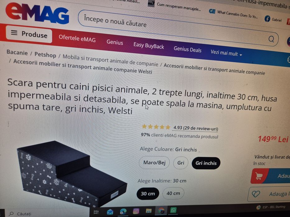 Scara pentru caini si pisici,inaltime 30 de cm