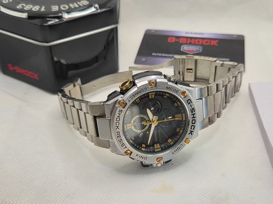 Ceas Sport Barbati Casio g shock GST B100d full metal , SILVER- BLACK-GOLD  Nou.Garantie 2ani