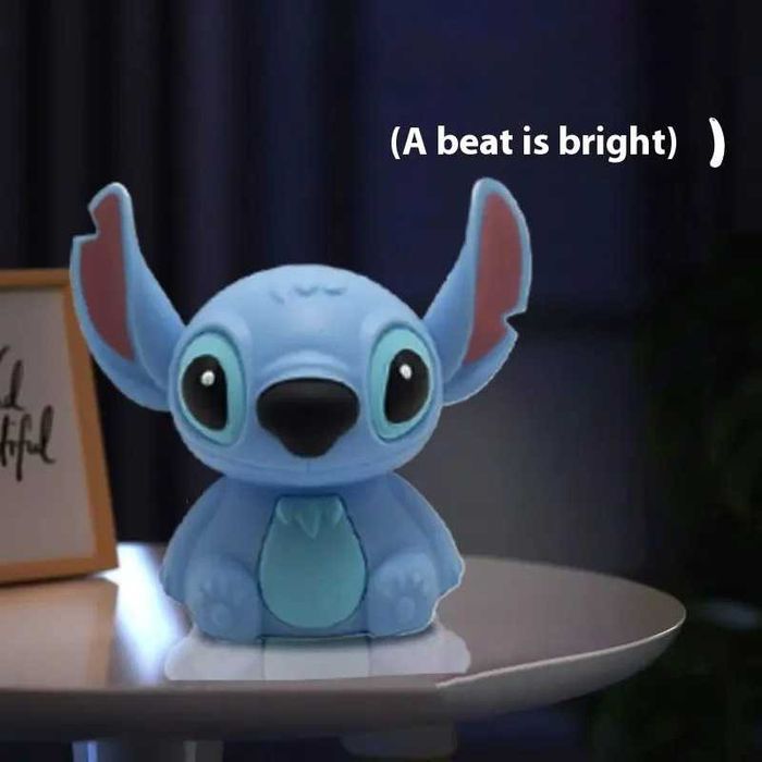 Силиконова, детска лампа Stitch,14x16см,USB зареждане,Вградена батерия