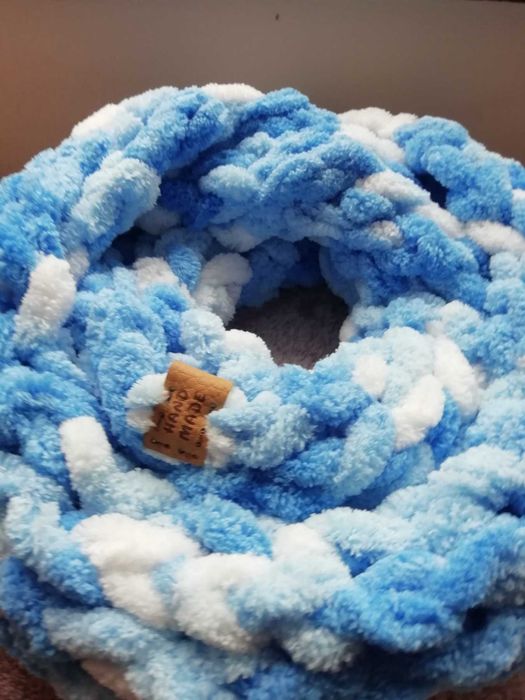 Плетен Шал тип яка, от прежда Ализе Пуфи