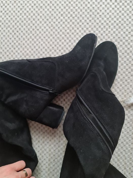 Cizme peste genunchi foarte lungi deosebite piele intoarsa 37