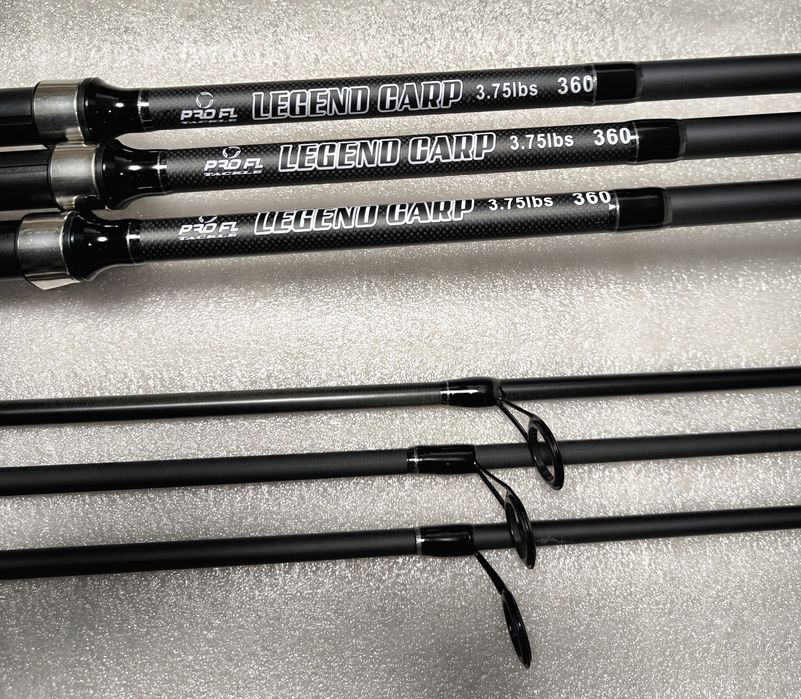 SET 3 Lansete FL LEGEND CARP 3.60 m 3.75 Lbs 2 seg + 3 Mulinete DP7000