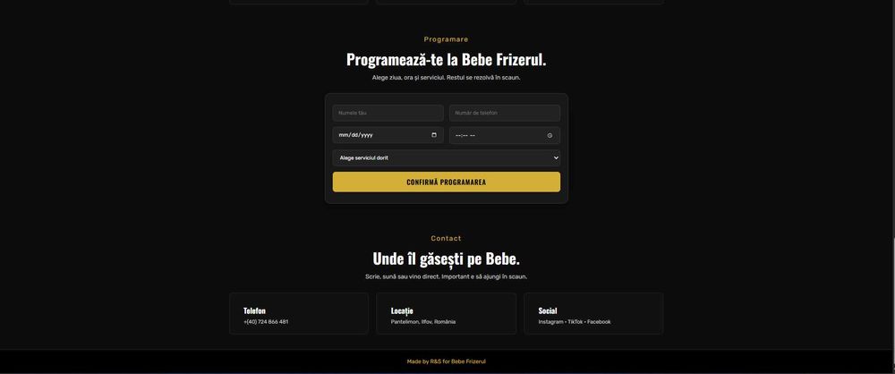 Fac site-uri web la cheie + sistem programări (saloane, frizerii, etc.)