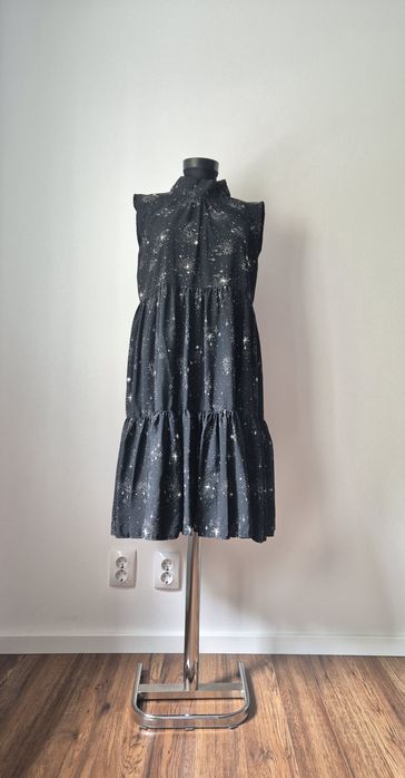 Rochie midi iHeart neagra cu stele