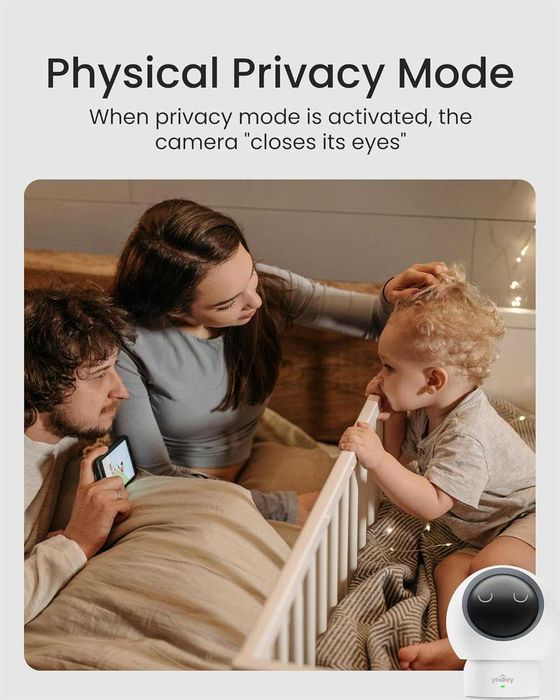 Youkey 2.5K вътрешна камера за сигурност, бебефон с 5GHz/2.4GHz WiFi