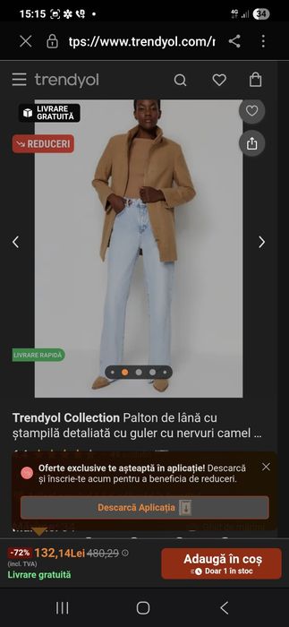 Palton nou cu eticheta