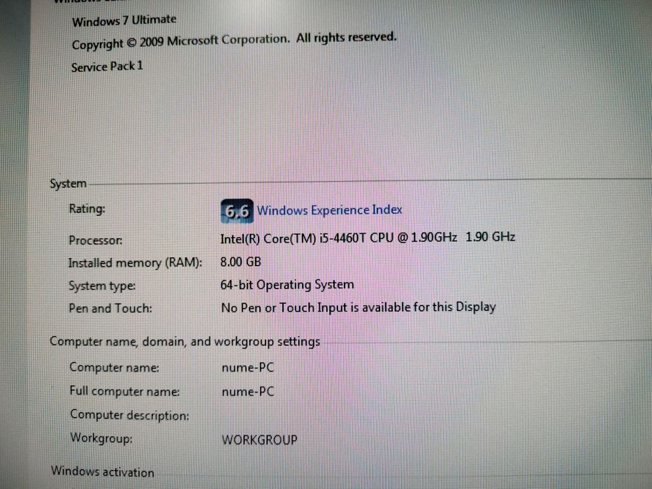 HP All in one 22 inch i5 8giga ram SSD