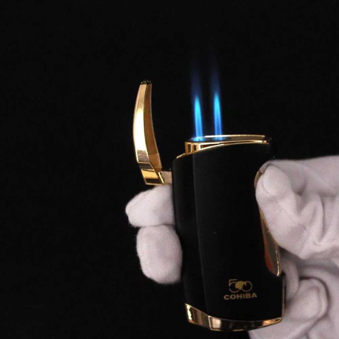 Подаръчен комплект от запалка с пънчър и ножица за пури 50 годишнина