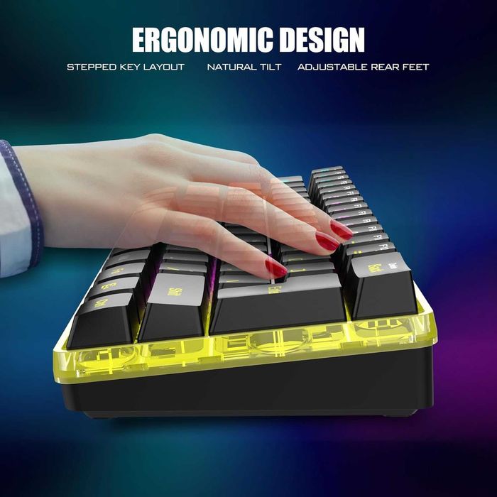 RedThunder K62,set tastatură și mouse wireless gaming,60% RGB,QWERTZ