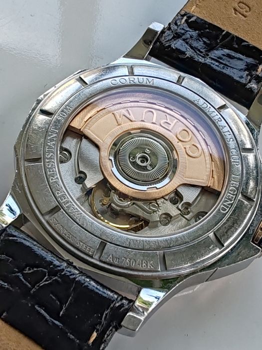 Ceas Corum Admiral Cup Aur-Otel Diamante Automatic 37 mm-Funcționează Impecabil!
