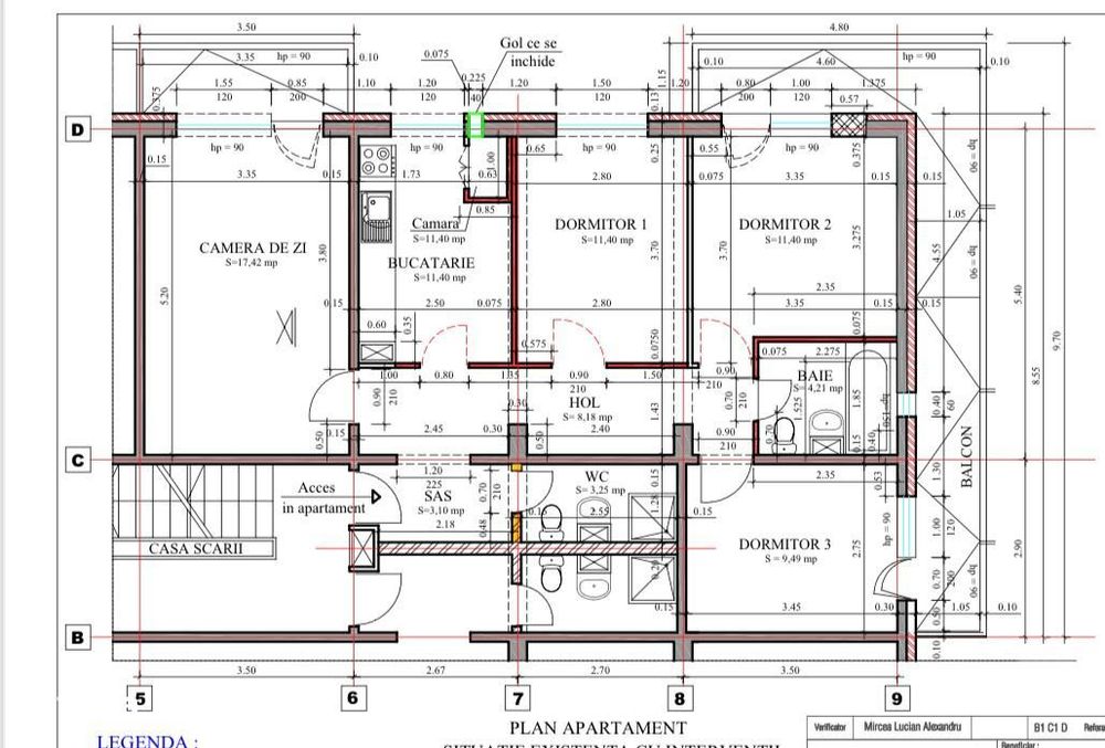 Apartament 4 camere spatios | Zona Piata Centrala Campina | Bloc 1984