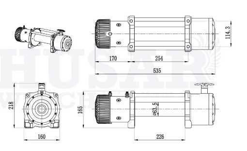 Troliu dezechipat HUSAR WINCH 13000 (trage 5897 kg) la 12V sau 24V