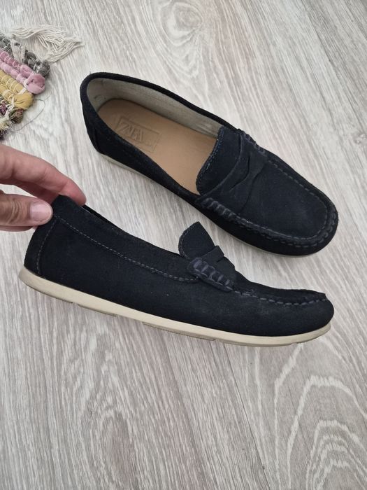 Zara лоуферы 33 замша