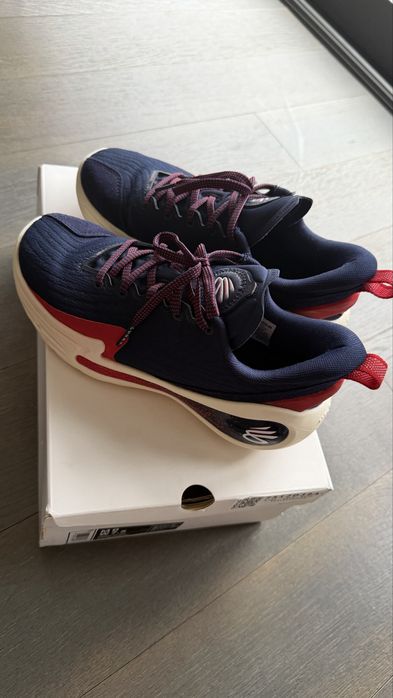 Adidasi baschet  Curry 12 USA white si blue navy