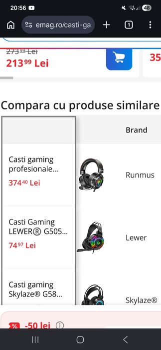 Casti gaming folosite
