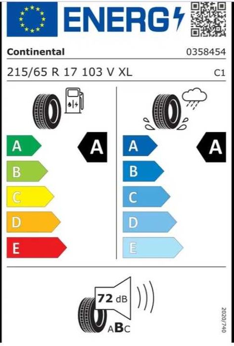 Set 4 anvelope vară noi Continental EcoContact 6 215/65 R17 103V XL