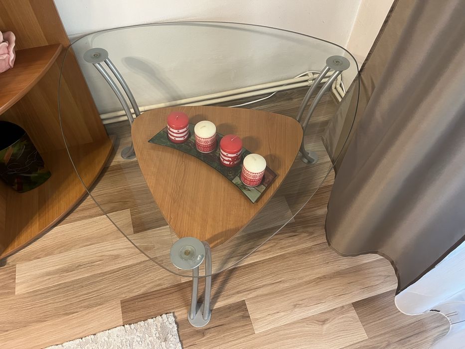 Mobila sufragerie cu masuta de sticla lems ,