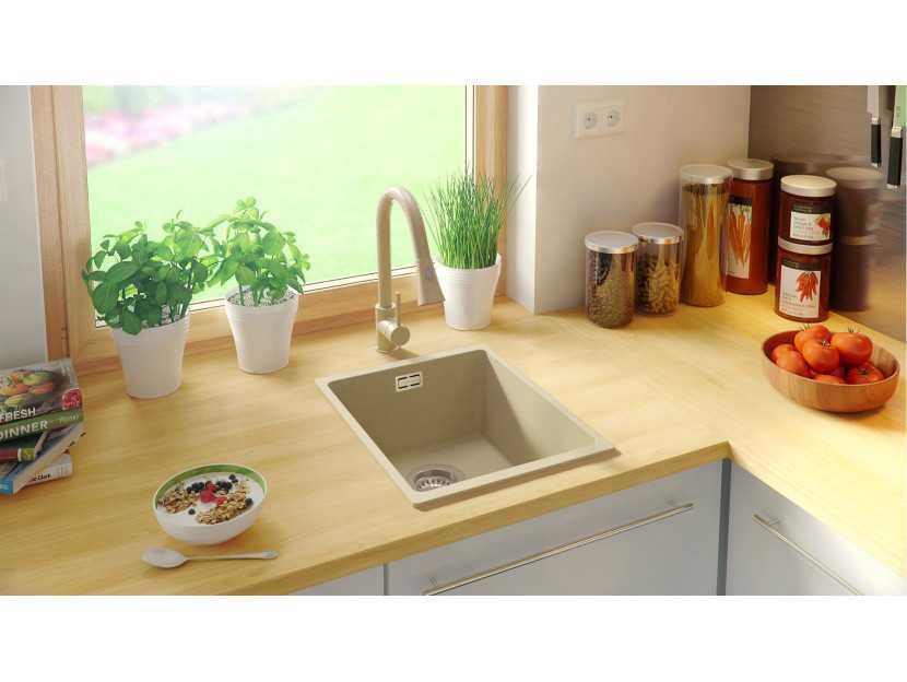 Кухненска Мивка от гранит модел Лондон 40 Slim 360 x 450 mm - Бежов