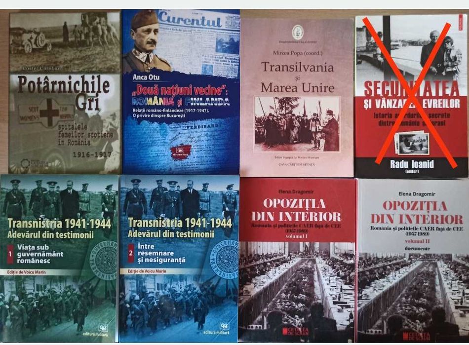 Carti de istorie despre istoria romanilor, Romania in razboaiele mondiale, comunism in Romania, Romania in razboiul rece (lichidare biblioteca)