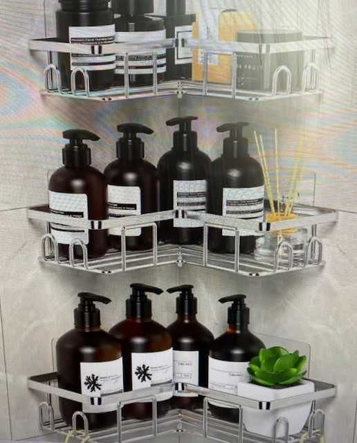 Corner shower otel inoxidabil, fara gaurire - suport baie colt