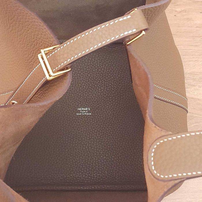 Hermes Etoupe Clemence Picotin 18 Bag / Made in France / Сумка