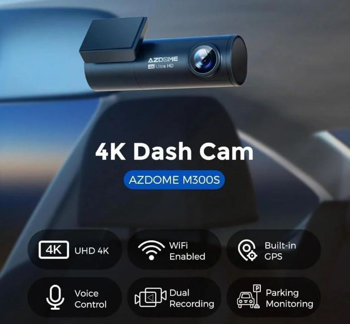 Azdome M300s 4K + задняя камера, GPS, WI-FI
