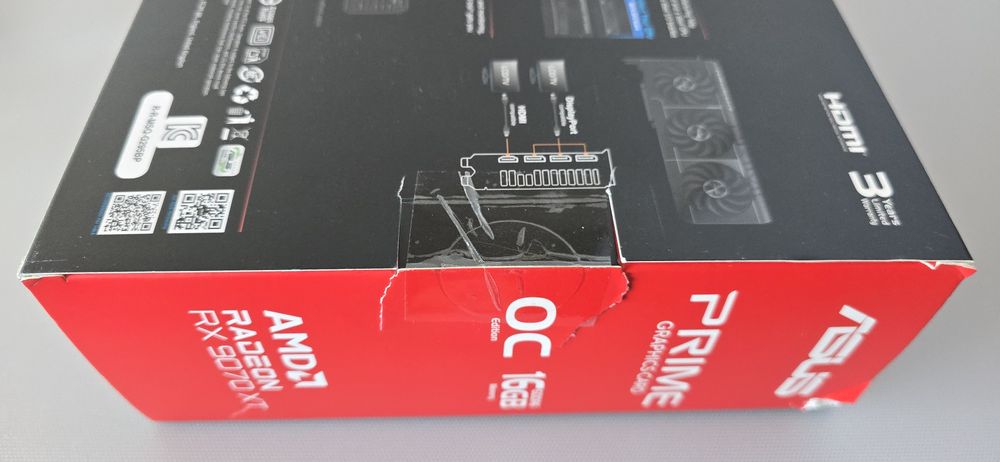 Видео карта Asus Prime RX 9070 XT, 16GB GDDR6 AMD Radeon чисто нова