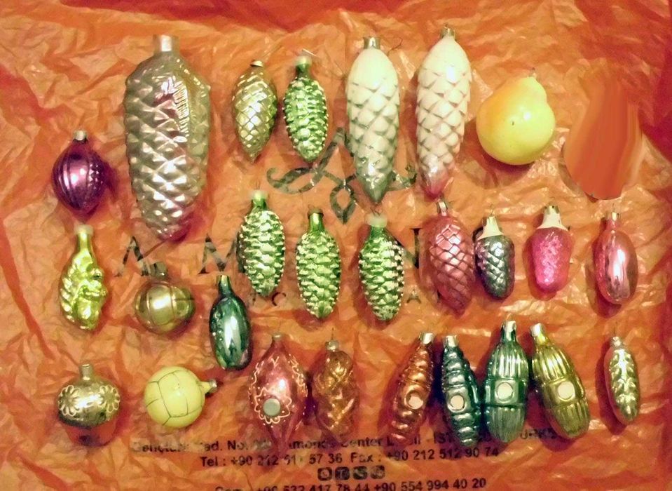 ёлочные игрушки СССР (90 штук стекло)