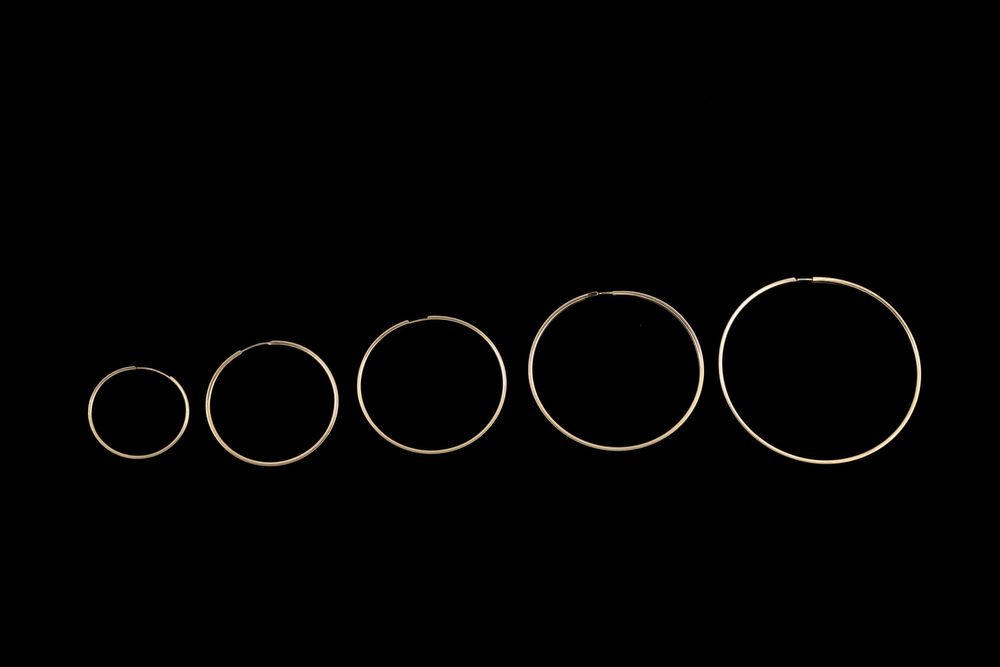 Позлатени обеци, кръгли сребърни обеци, висящи обеци, големи обеци