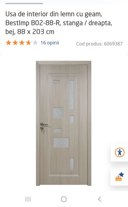 Ușa de lemn de interior noua sigilata 2 buc
