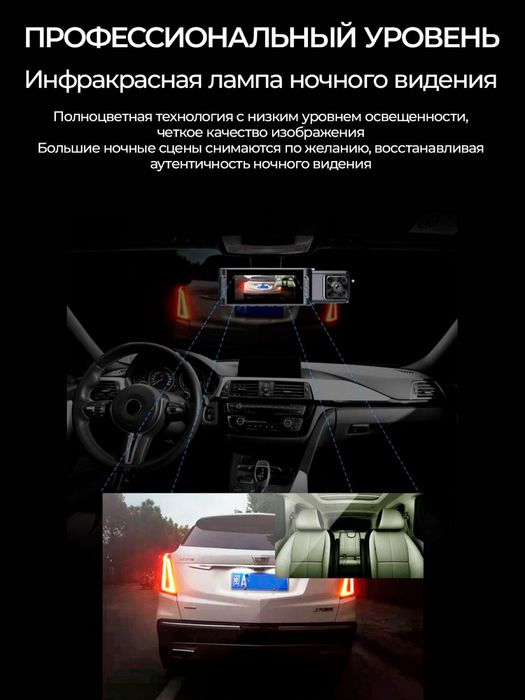 Видеорегистратор 3камеры wifi