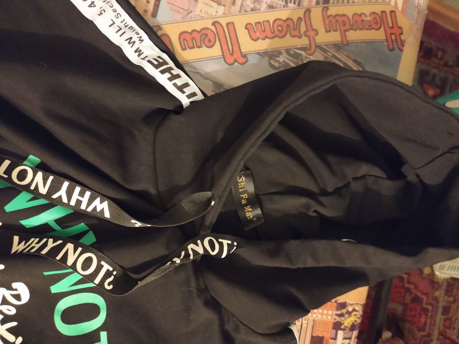 Черный худи Shi Fa Man