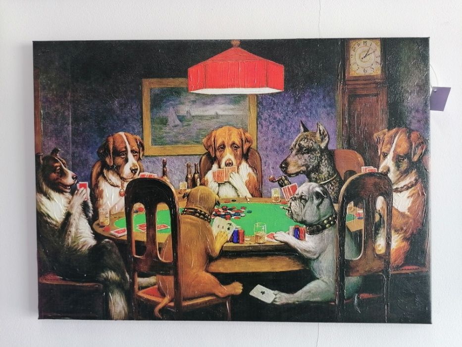 Картини- кучета играещи покер