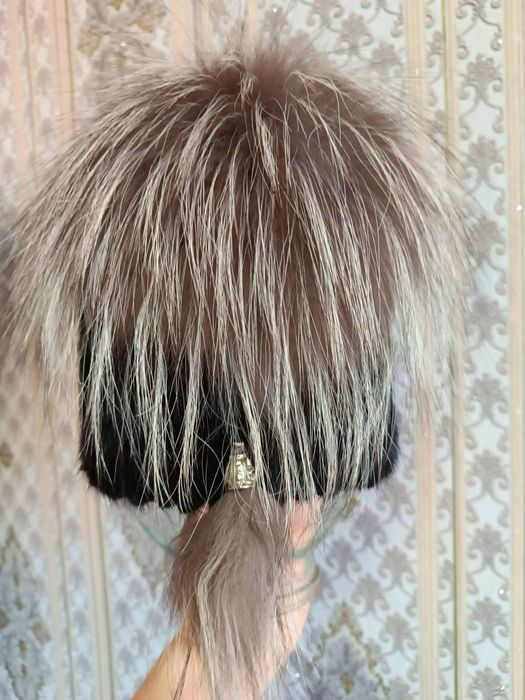 Шапка норка с чернобуркой!