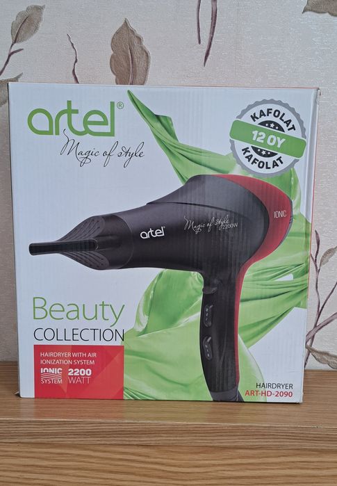 Фен артель art hd 20-90 ионик, две насадки , холодный горячий воздух